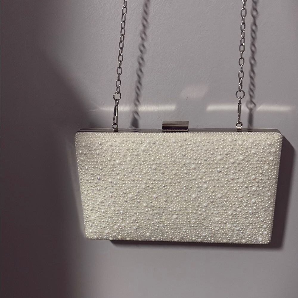 Elegant Natasha Pearl-Embellished Clutch